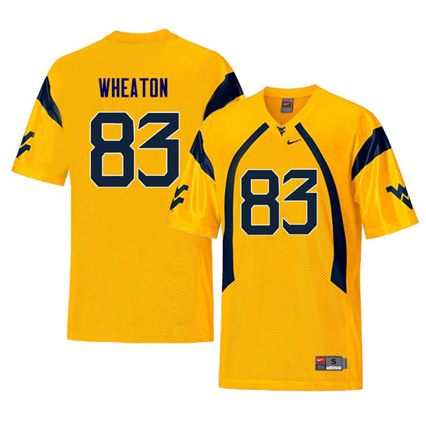 Men #83 Bryce Wheaton West Virginia Mountaineers Throwback College Football Jerseys Sale-Yellow